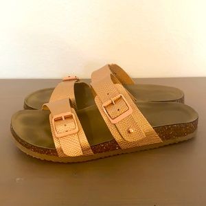 Madden Girl rose gold birkenstocks